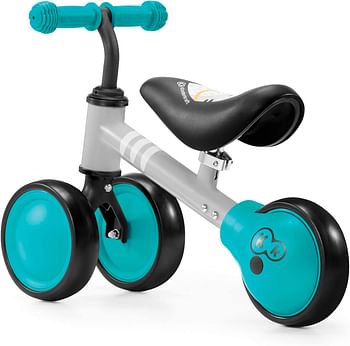 Kinderkraft Balance Bike CUTIE, Lightweight Kids First Bicycle, Baby Walker, Trike, No Pedals, Steel Solid Frame, with Ajustable Seat, for Toddlers, from 1 Year Old to 25 kg, Turquoise