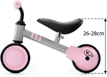Kinderkraft Balance Bike CUTIE, Lightweight Kids First Bicycle, Baby Walker, Trike, No Pedals, Steel Solid Frame, with Ajustable Seat, for Toddlers, from 1 Year Old to 25 kg, Pink