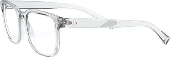 AX Armani Exchange Men's Ax3071f Asian Fit Rectangular Sungl Shiny Crystal-Demo Lens/54 Millimeters