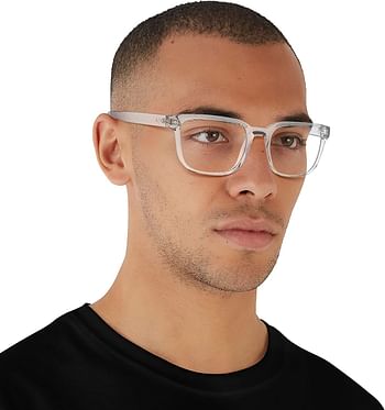 AX Armani Exchange Men's Ax3071f Asian Fit Rectangular Sungl Shiny Crystal-Demo Lens/54 Millimeters