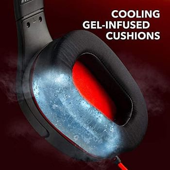 Anker Soundcore Strike 1 Gaming Headset, Stereo Sound +, Sound Enhancement for FPS Games, Noise Isolating Mic, and Cooling Gel-Infused Cushions, Gaming Headset Compatible with PS4, and PC Black & Red