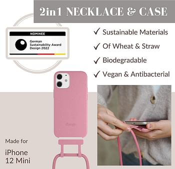 Woodcessories Necklace Bio Am Iphone 12 Mini Coral Pink