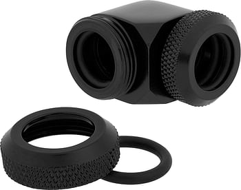 Corsair Xf Hardline 90° 12Mm Od Fittings Twin Pack, Cx-9052022-Ww, Black Hardline Fitting Black 90° 12mm /Hardline Fitting/Black/90° 12mm