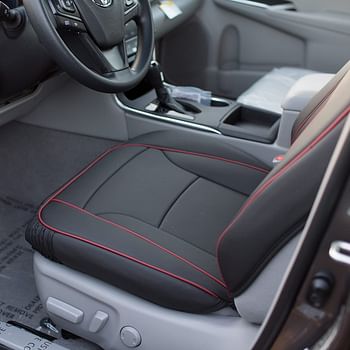 Automotive Seat Cushions Black Red Trim Universal Fit Ultra Comfort Leatherette