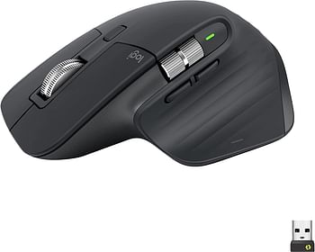 Logitech MX Master 3S - Wireless Performance Mouse with Ultra-fast Scrolling, Ergo, 8K DPI, Track on Glass, Quiet Clicks, USB-C, Bluetooth, Windows, Linux, Chrome - Graphite