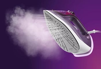 Philips Steam Iron Series 3000-2600W 40g/min Continuous Steam Ceramic 200g steam boost 300ML DST3041/36 - Purple