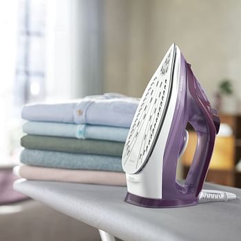 Philips Steam Iron Series 3000-2600W 40g/min Continuous Steam Ceramic 200g steam boost 300ML DST3041/36 - Purple