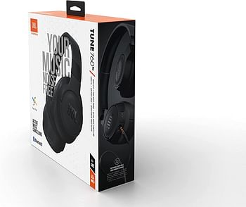 JBL Tune 760BT Wireless Over-Ear NC Headphones, Powerful JBL Pure Bass Sound, ANC + Ambient Aware, 50H Battery, Hands-Free Call, Voice Assistant, Fast Pair - Black, JBLT760NCBLK