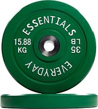 BalanceFrom Everyday Essentials Color Coded Olympic Bumper Plate Weight Plate with Steel Hub, Pairs or Sets 35 lbs Pair/Color Coded