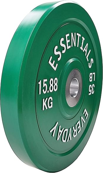 BalanceFrom Everyday Essentials Color Coded Olympic Bumper Plate Weight Plate with Steel Hub, Pairs or Sets 35 lbs Pair/Color Coded