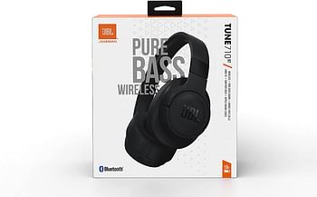 JBL Tune 710BT Wired and Wireless Over-Ear Headphones with Built-In Microphone, Multi-Point Connection and Hands-Free Controls, in Black,  JBLT710BTBLK