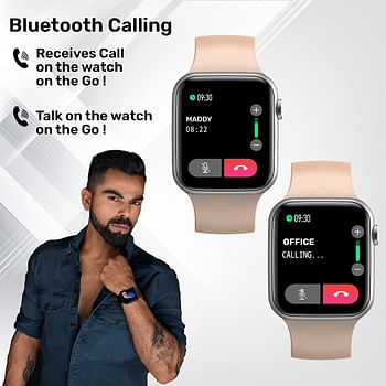 Fire-Boltt Ring Bluetooth Calling Smartwatch With Spo2 & 1.7” Metal Body With Blood Oxygen Monitoring, Continuous Heart Rate, Full Touch & Multiple Watch Faces (Blue), M (Bsw005)