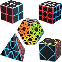 MEBEGIN 5-Piece Rubik's Cube Set 2x2 3x3 5x5 Pyramid Skewb 3D Speed Cube Game Toy Gift for Kids Adults