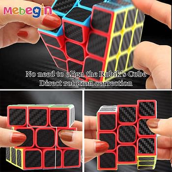 MEBEGIN 5-Piece Rubik's Cube Set 2x2 3x3 5x5 Pyramid Skewb 3D Speed Cube Game Toy Gift for Kids Adults