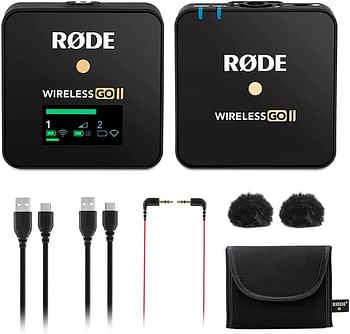 Røde Wireless Go Ii Single Ultra-Compact Dual-Channel Wireless Microphone System With A Built-In Microphone And On-Board Recording For Filmmaking, Interviews And Content Creation (Single Set)