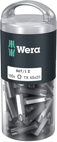 Wera 05072452001 DIY bit for Socket Screws 867/1-100 pcs TX40x25mm, Silver, T40