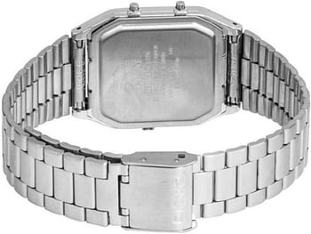 Casio Mens Quartz Watch, Analog-Digital Display And Stainless Steel Strap Aq-230A-7Bmqyes - Silver