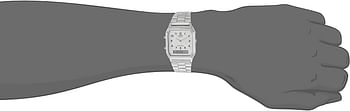 Casio Mens Quartz Watch, Analog-Digital Display And Stainless Steel Strap Aq-230A-7Bmqyes - Silver