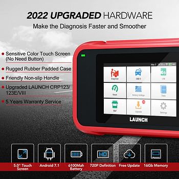 Launch Obd2 Scanner Crp129E Check Engine/Airbag/Antilock Braking/Transmission Reset Oil Lamp/Electronic Parking Brake/Steering Angle Calibration/Tire Pressure Monitor/Throttle