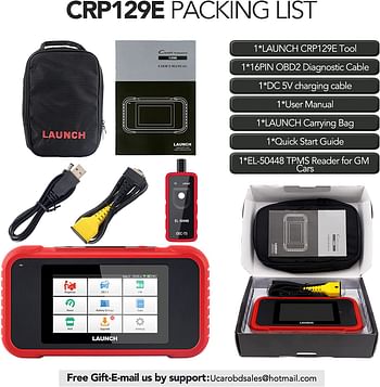 Launch Obd2 Scanner Crp129E Check Engine/Airbag/Antilock Braking/Transmission Reset Oil Lamp/Electronic Parking Brake/Steering Angle Calibration/Tire Pressure Monitor/Throttle