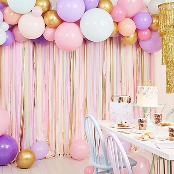 Ginger Ray Blush And Peach Balloon And Fan Garland Party Backdrop Mix /Pink Balloon Fan Garland