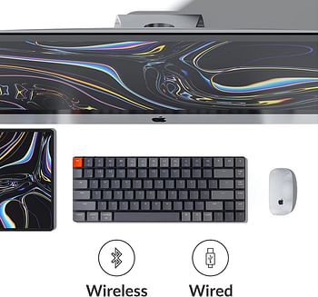 Keychron K3 Ultra-Slim 75% Layout RGB Backlit Wireless Bluetooth/Wired Usb Mechanical Keyboard, Hot-Swappable Low-Profile Keychron Optical Brown Switch 84-Key Gaming Keyboard For Mac Windows