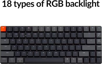 Keychron K3 Ultra-Slim 75% Layout RGB Backlit Wireless Bluetooth/Wired Usb Mechanical Keyboard, Hot-Swappable Low-Profile Keychron Optical Brown Switch 84-Key Gaming Keyboard For Mac Windows