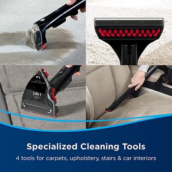 BISSELL | Multiclean Spot & Stain Portable Carpet Cleaner (4720E), Permanently Removes Tough Stains, Easy To Use Spot Cleaner On Multi Surfaces: Sofa, Car And Upholstery, With Heatwave Technology Black