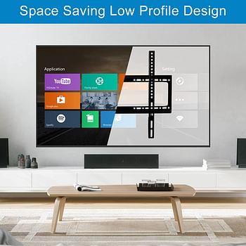 حامل جدار تلفزيون من سكاي تاتش 66 سم إلى 63 بوصة فائق القوة والتلفزيون مع مجموعة تثبيت على الحائط لتلفزيون شاشة مسطحة منحنية LED، شاشة LED LED LCD وبلازما 50 كجم