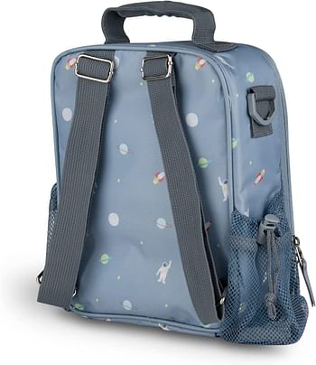 Insulated Lunch Bag BackPack Dusty Blue Spaceship