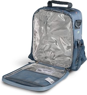 Insulated Lunch Bag BackPack Dusty Blue Spaceship