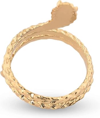 خاتم مرصع باللؤلؤ للنساء من زافيري (ذهبي) (Zpfk9892), معدن غير ثمين