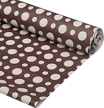 Kuber Industries Dots Design Pvc Wardrobe KItchen Drawer Shelf Mat 10 Mtr (Brown) (CTKTC024275)