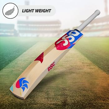 Dsc Intense Shoc English Willow Professional Cricket Bat For Boys | Ready To Play | Lightweight | Free Cover | Size-4 MultiColor