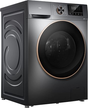 TCL P210FLG 10KG Direct Drive Front Loading Washing Machine, 1200 RPM 15 Programs, Fully Automatic Washer with Inverter Motor, LED Display, Delay Start & Child Lock, 5 STARS RATING, Dark Grey