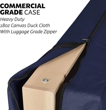 GoSports Canvas Carrying Case - PRO Grade 4' x 2' Regulation Size - Choose Between Navy Blue, Gray and Natural Canvas Colors