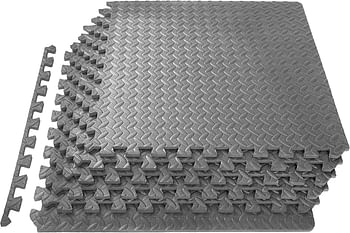 ProsourceFit Puzzle Exercise Mat ½”, EVA Foam Interlocking Tiles Protective Flooring for Gym Equipment and Cushion for Workouts-1-2" Thick 48 Square Feet/Blue