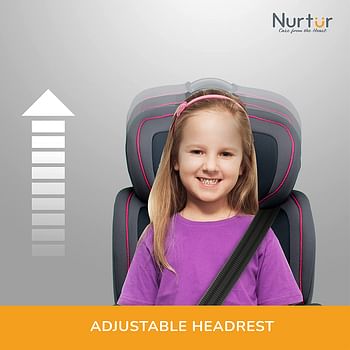 Nurtur Jupiter Baby/Kids 3-in-1 Car Seat + Booster Seat - Adjustable Backrest - Extra Protection - 5-Point Safety Harness - 9 months to 12 years (Group 1/2/3), Upto 36kg