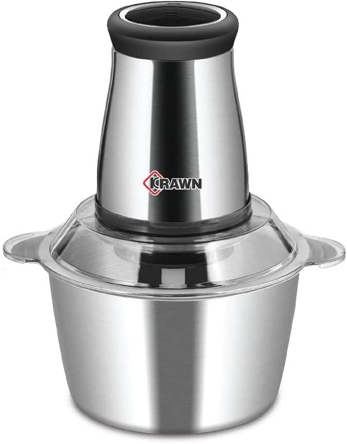 Crown KW-39420 Electric Meat Mincer, Food Processor 2 Liter Stainless Steel Meat Mixer, Meat Vegetables, Fruits and Nuts Food Chopper
