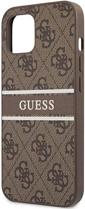 Guess 4G Pu Leather Case With Printed Stripe For Iphone 13 Mini (5.4") Brown