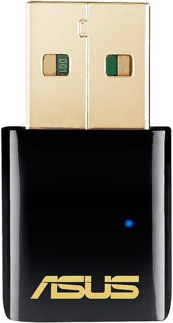 Asus Usb AC51, Dual Band Wireless AC600 Wi Fi Adapter, 90IG00I0-BM0G00