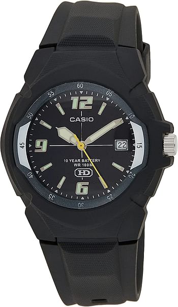 casio analog watch ten year battery life for boys/Black\Navy/Analog