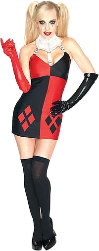 Rubie'S 880687 Rubie'S Official Super Villain Harley Quinn Dress Adult World Book Day And Book Week Costume Ladies Small, Red/S/Multicolor