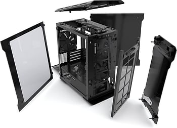 Phanteks PH-ES314ETG_BK EVOLV mATX Tempered Glass Edition Aluminum Exterior RGB LED Illumination Micro Tower Case Satin Black PH-ES314ETG_BK