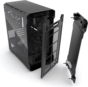 Phanteks PH-ES314ETG_BK EVOLV mATX Tempered Glass Edition Aluminum Exterior RGB LED Illumination Micro Tower Case Satin Black PH-ES314ETG_BK