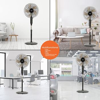 Geepas Stand Fan With Remote Control, Black - Gf9489