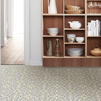 FloorPops FP2947 Antico Peel & Stick Floor Tile, Multi-Color, 10 Square Feet 12 L x 12 W x 0.06/Gray