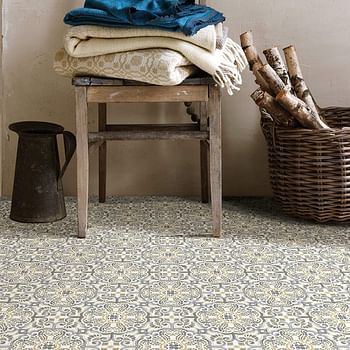 FloorPops FP2947 Antico Peel & Stick Floor Tile, Multi-Color, 10 Square Feet 12 L x 12 W x 0.06/Gray
