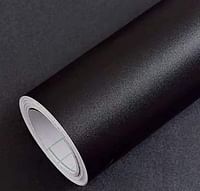 Yancorp Matte Black Wallpaper Plain Vinyl Film Self-Adhesive Shelf Liner Drawer Peel-Stick Countertop (16"x120", Black)