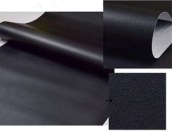 Yancorp Matte Black Wallpaper Plain Vinyl Film Self-Adhesive Shelf Liner Drawer Peel-Stick Countertop (16"x120", Black)